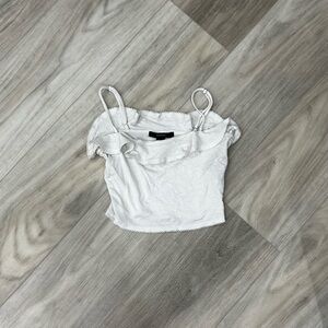 White Ruffled Off-Shoulder Top